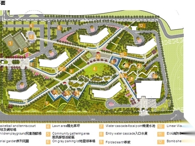 [辽宁]弧形海岸风格广场小区景观方案 居住区景观