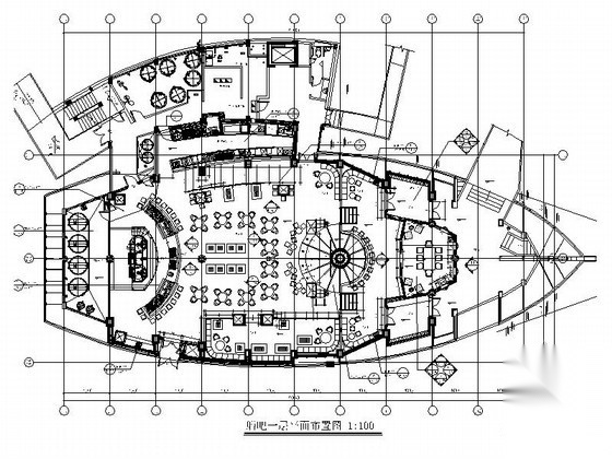 奢华主题船型酒吧室内设计施工图