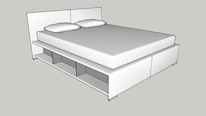 双人床 草图大师模型