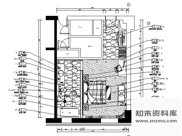施工图北京某商务酒店大床标间施工图