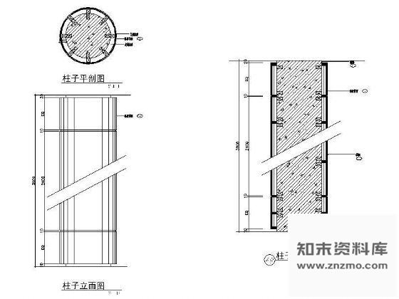 图块/节点铝板装饰圆柱详图