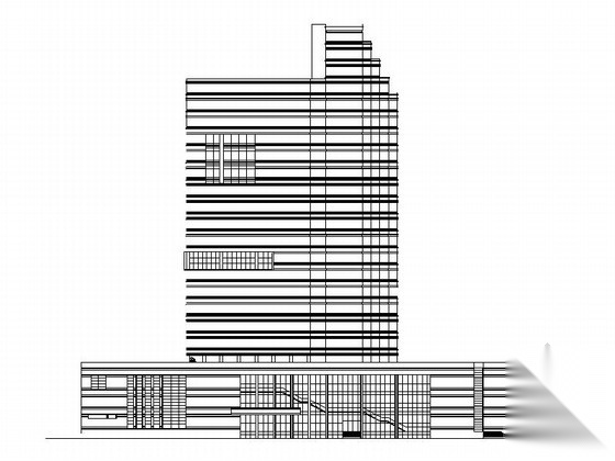 [东莞]某二十一层商务办公楼建筑扩初图（含效果图）