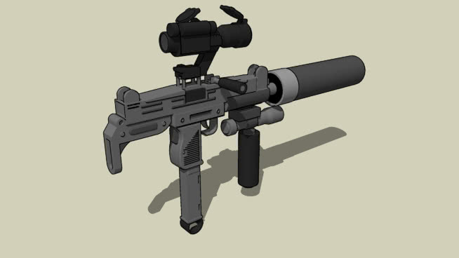 UZI, Upgraded with: Aim-Point, Flash Ligth, Silencer, and a grip 突击步枪 步枪 三脚架 机器 摄像机
