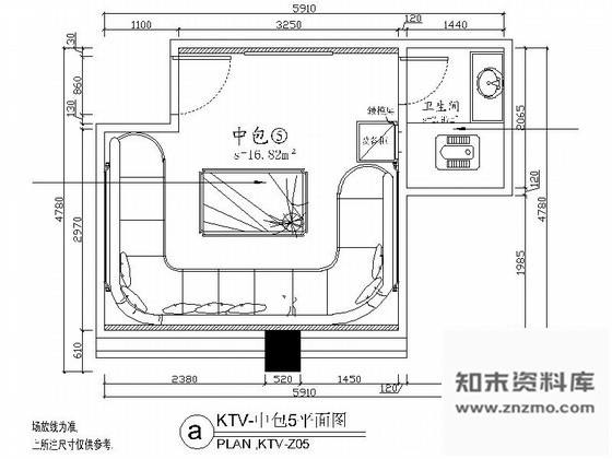 施工图豪华KTV包厢室内装修图Ⅳ