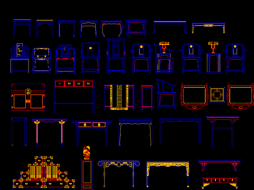 中式家具CAD