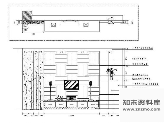 图块/节点两个电视墙立面设计 墙面通用节点