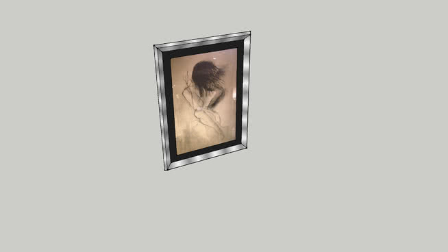 黑白裸体壁画 机 显示器 相框 监视器