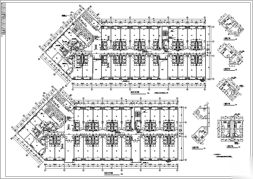 3套商住综合楼建筑设计施工图CAD