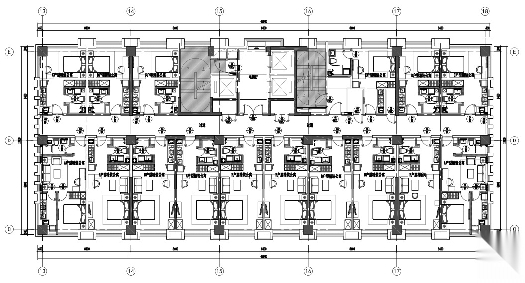 [济南]鲁能领秀城定制精装项目户型施工图 平层