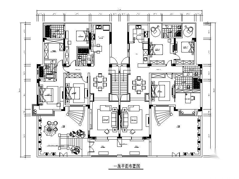 [江苏]中式风格两层公寓样板间设计CAD施工图 效果图 公寓