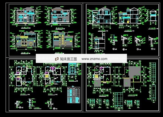 别墅施工图二套(带效果图)