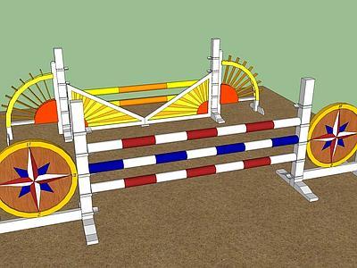 3D马障碍的马跳跃锦标赛