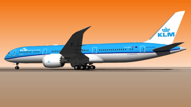 荷兰皇家航空公司波音787—9梦幻客机PH-BHC“ZunnBielm”（新制服2015）（Wi-Fi穹顶） 客机 飞机