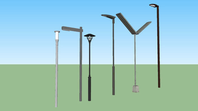 Modern street lamp set 钉子 编钟 杆