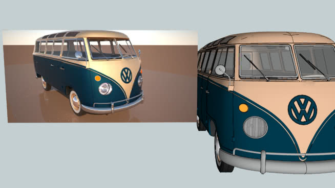 VW type 2 Combi (Kombi) 1967 maxwell texturized 巴士 火车 小巴士 有轨电车 水陆两用车