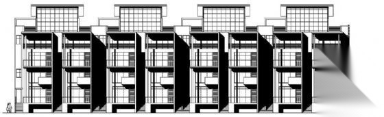 贵阳 某四层联排住宅建筑方案图 一