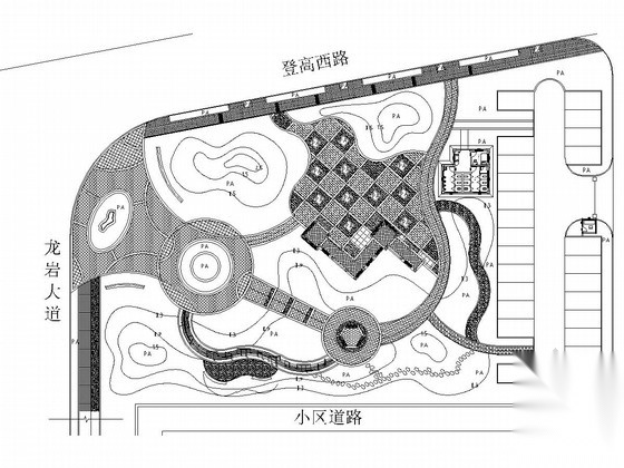 [西安]城市街头广场景观绿化施工图