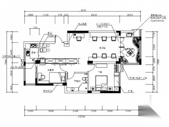 [重庆]高端住宅小区现代两居室商品房设计装修图 平层