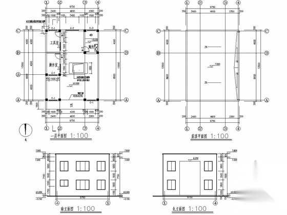 单层框架结构 压缩式垃圾中转站 附房结构 施工图