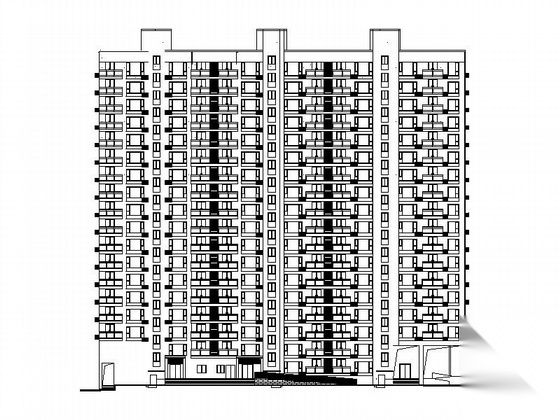 [长沙]某四季美景住宅区3#十八层商住楼建筑施工图（一梯...