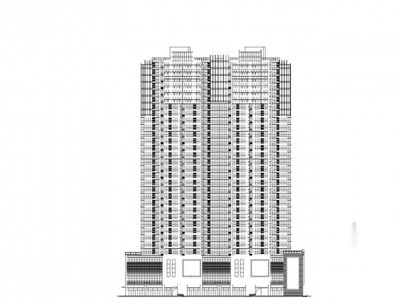 三十层现代风格商住楼建筑施工图