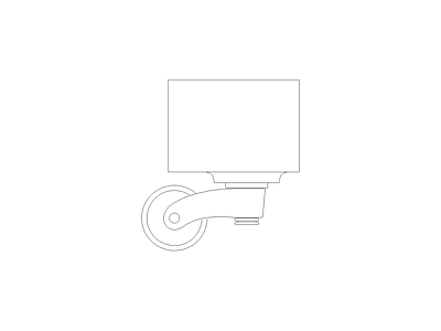 现代五金管件现代五金管件门把手膨胀螺栓管件弯头门锁施工图 脚轮侧面