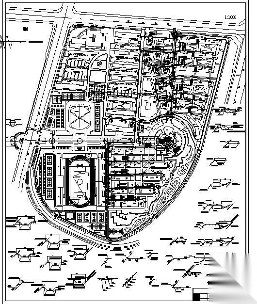 河北某大学室外管网施工图 市政给排水 给排水图