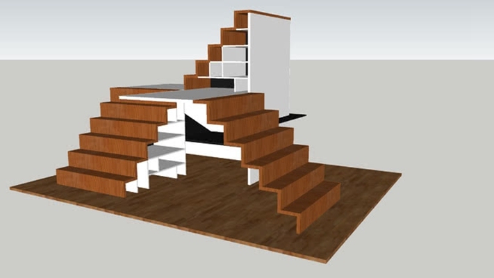 木艺楼梯 草图大师模型