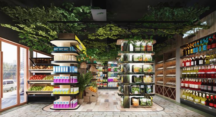 现代生鲜超市 柜台