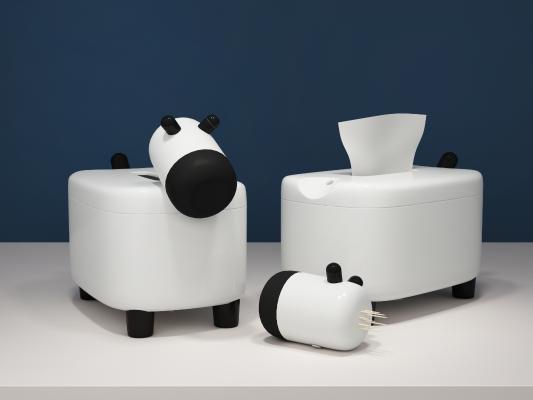 北欧家居用品 小牛纸巾 牙签盒