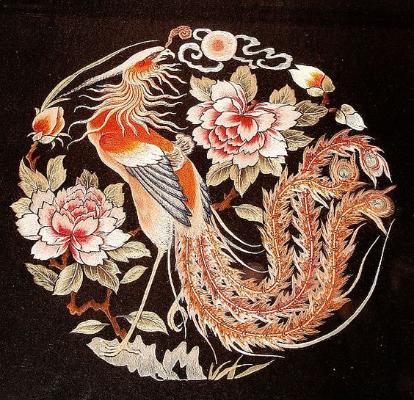 布艺刺绣花鸟 花纹