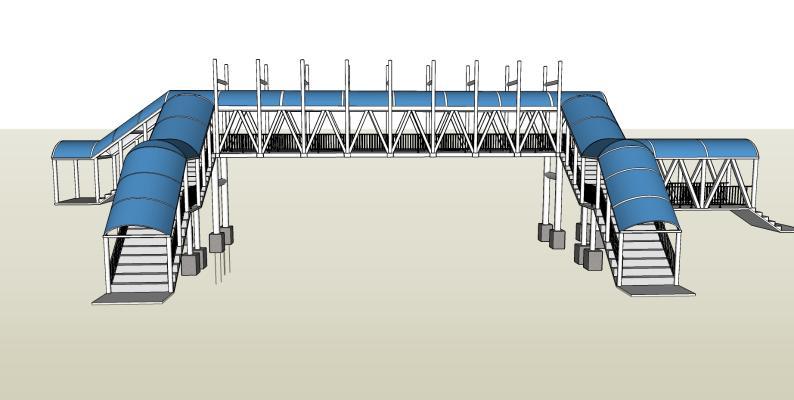 现代风格户外建筑天桥