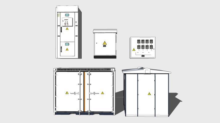 工业风格电缆 变电箱 配电房组合