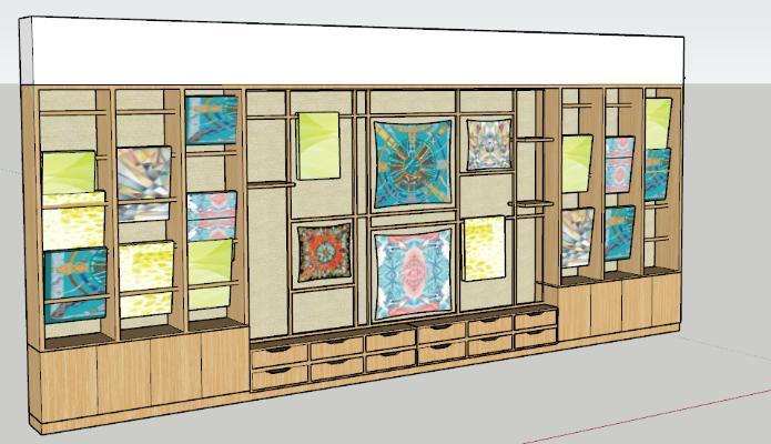 现代展厅 丝巾展示架