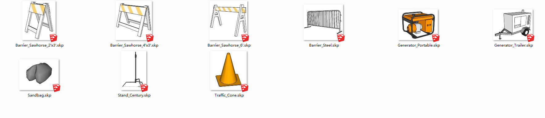 现代路障 挡路设施 发电用具