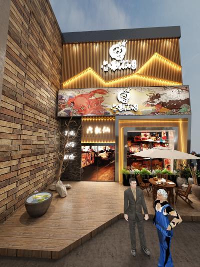 工业风门头 餐饮工业风格