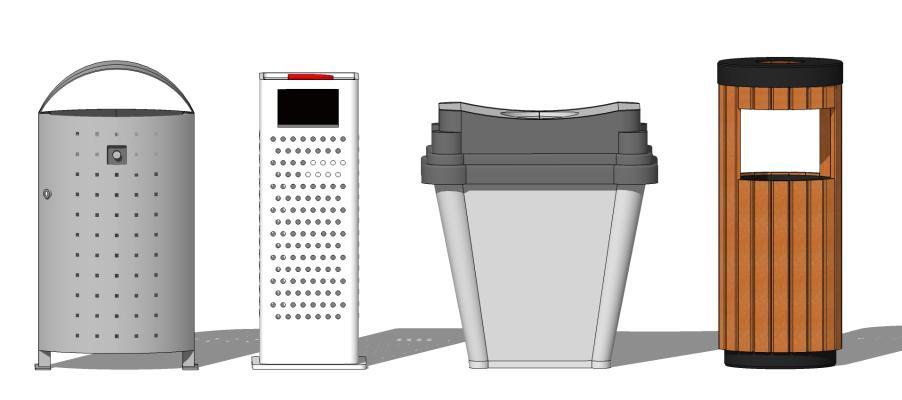 现代户外单桶垃圾箱