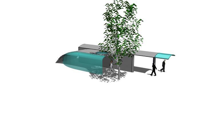 现代风格公交车站