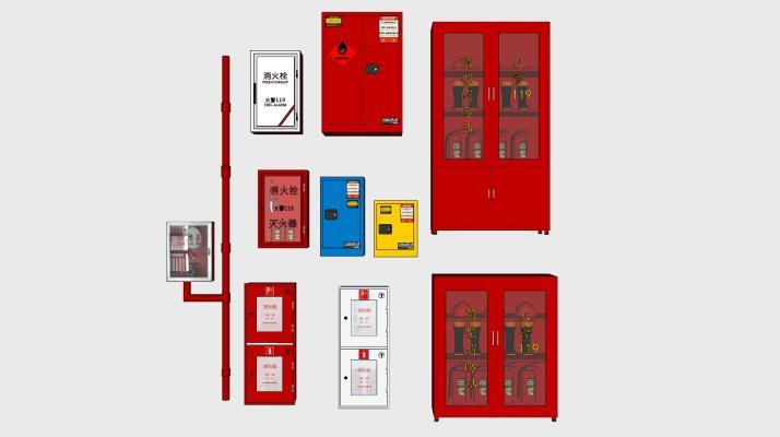 现代消防栓灭火器 消防管道 灭火箱