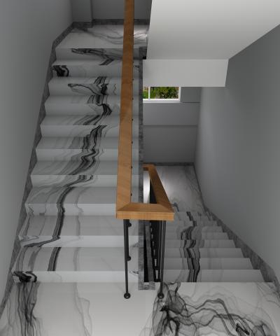 现代酒店楼梯间 楼梯扶手