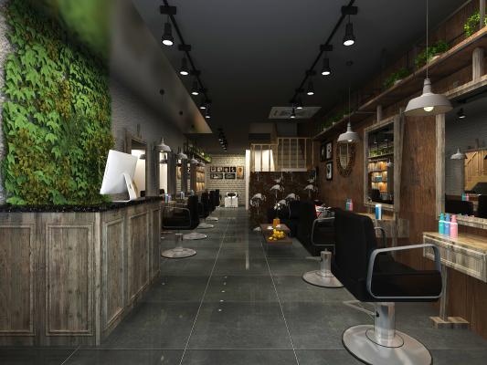 工业风理发店