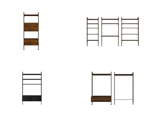 现代风格装饰架 书架 衣架