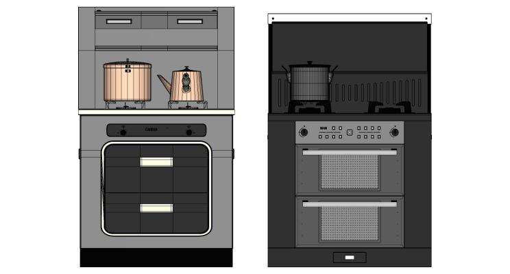 现代风格灶台 集成灶 煤气灶