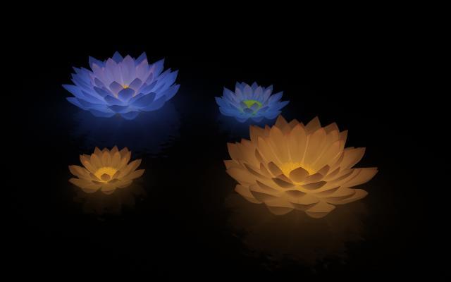 现代莲花灯 蜡烛