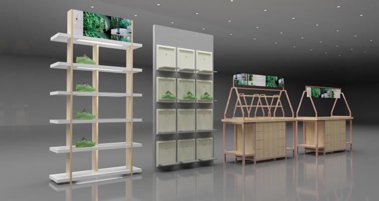 现代风格展示架 鞋类展示架 高柜 中岛展架 展柜