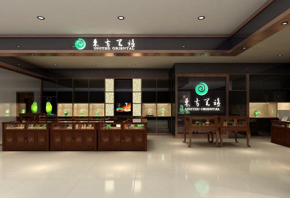 新中式 珠宝店 玉器店 珠宝柜台