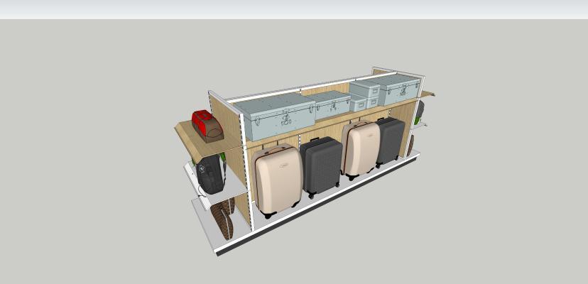 现代超市箱包货架 行李箱 行李袋 保险箱 摆件