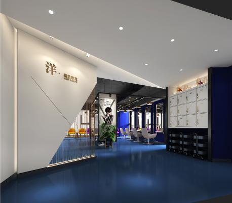 工业风美发沙龙 工业风存包柜理发工艺品