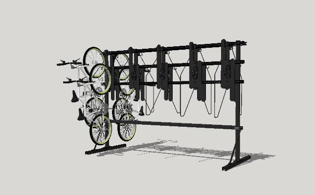 现代自行车停车架 自行车棚