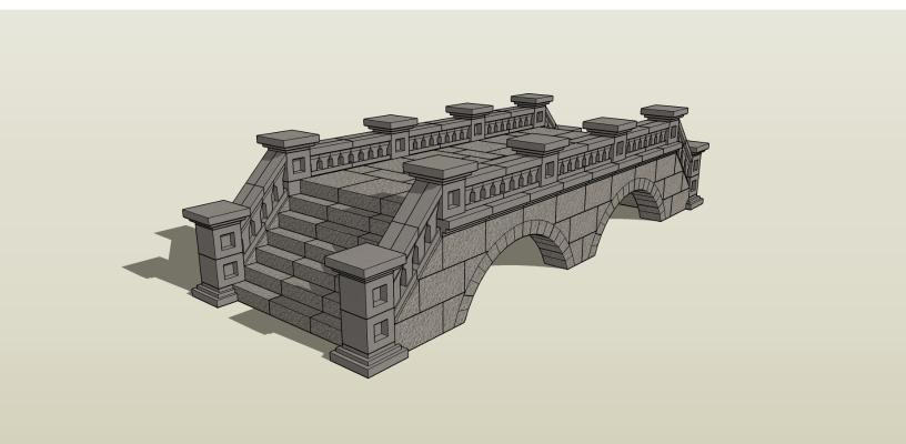 现代风格户外建筑石桥